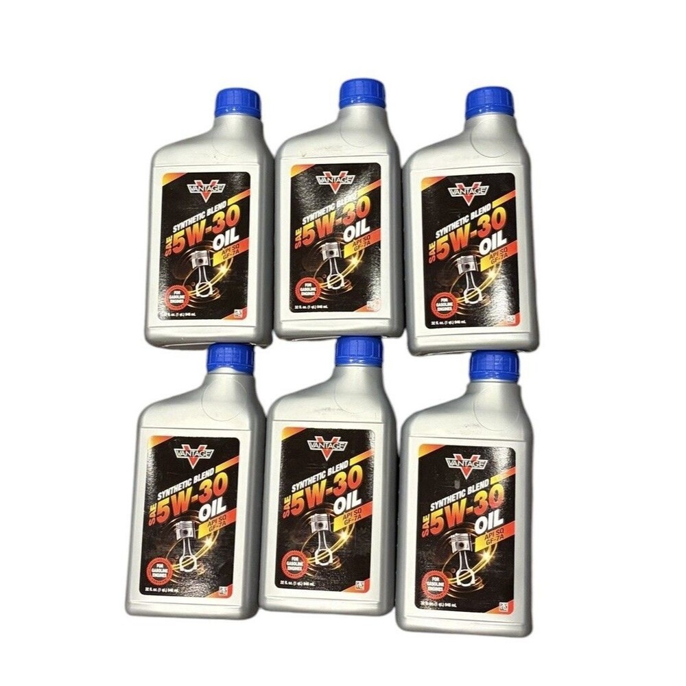 8 Pack Vantage SAE-5W30 Synthetic Blend Motor Oil For Gasoline Engines